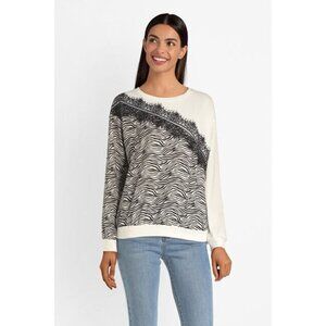 Lili Sidonio Molly Bracken Sweatshirt Tee Zebra Striped Top Size S